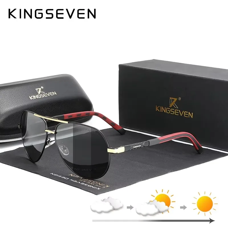 KINGSEVEN Mode Männer Sonnenbrille Luxus UV400 Polarisierte Gläser Frauen Pilot Outdoor Kausalen Männlich Weiblich Angeln Fahren Brillen