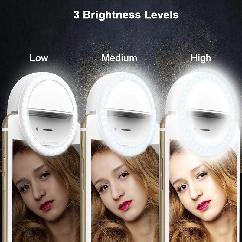 36 Led Selfie Lights for Mobile Phone Clip on Camera Selfie Led Ring Flash Light