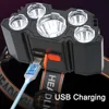 5 LED Flashlight Rechargeable with Built in Battery Strong Light Camping Adventure Fishing Head Light Headlamp 4