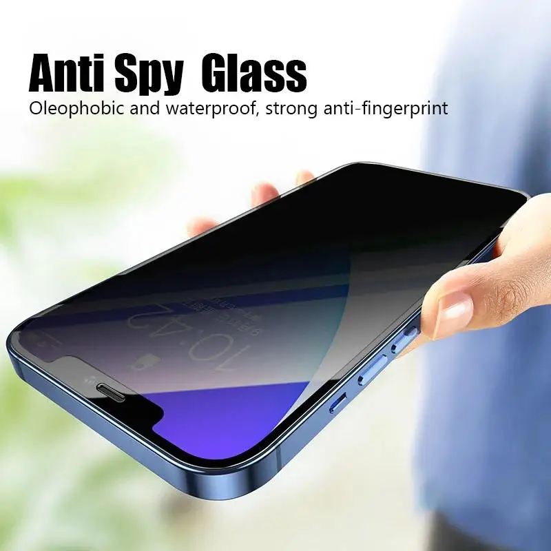 1-5 pezzi protezione schermo privata in vetro temperato anti-spia a copertura totale per iPhone 15 14 13 12 11 16 17Pro MAX 16Pro XS Max XR - immagine 5
