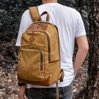 Retro Men's Backpack Waterproof Wax Dyed Canvas Bag Large Capacity Outdoor Travel Multifunctional Computer Bag 1