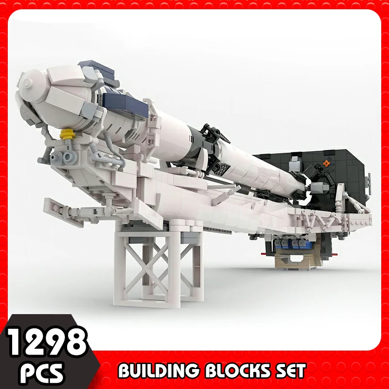 

Moc High-tech Rocket Falconed 9 with Launch Tower 1:110 Scale Building Blocks Set Transporter Erectored Model Bricks Toys Gifts