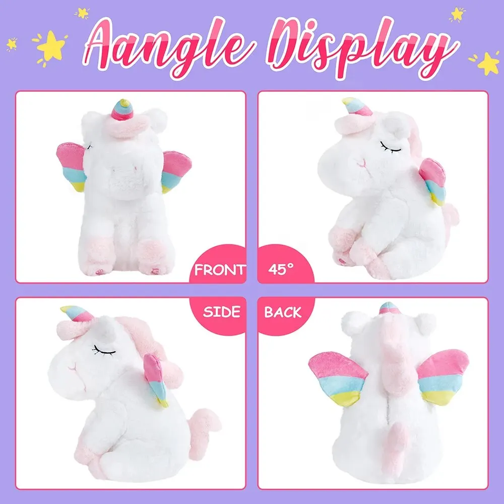 Plush Toy Glow Guards Musical Unicorn Stuffed Animal with LED Night Lights Children's Day Birthday Music Doll Gifts for Girls