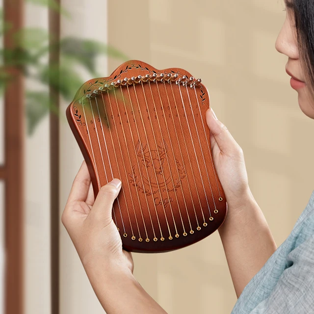 17 Strings Lyre Harp Solid Beech Wood Harp String Musical Instrument with Tuning Wrench Picks for Beginner Kids Adults - Image 4