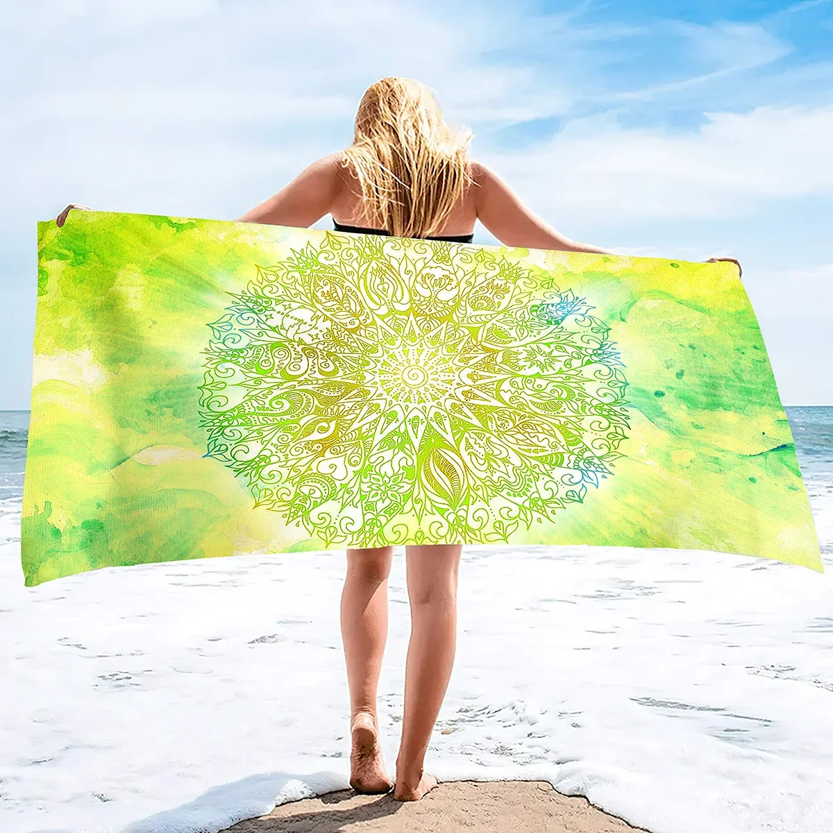 Boho-Mandala-Mikrofaser-Strandtuch, Übergröße, extra groß, schnell trocknend, schnell trocknend, sandfrei, Pool-Handtuch, Lounge-Abdeckung – Detail 7