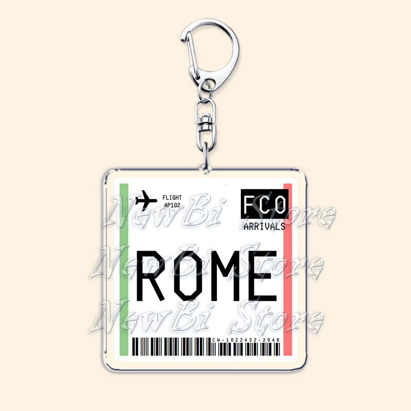 Reise Flugzeug Ticket Boarding Pass Schlüsselanhänger London Paris Tokio New York Schlüsselanhänger für Zubehör Tasche Schlüsselanhänger Ring Schmuck Geschenke – Detail 32