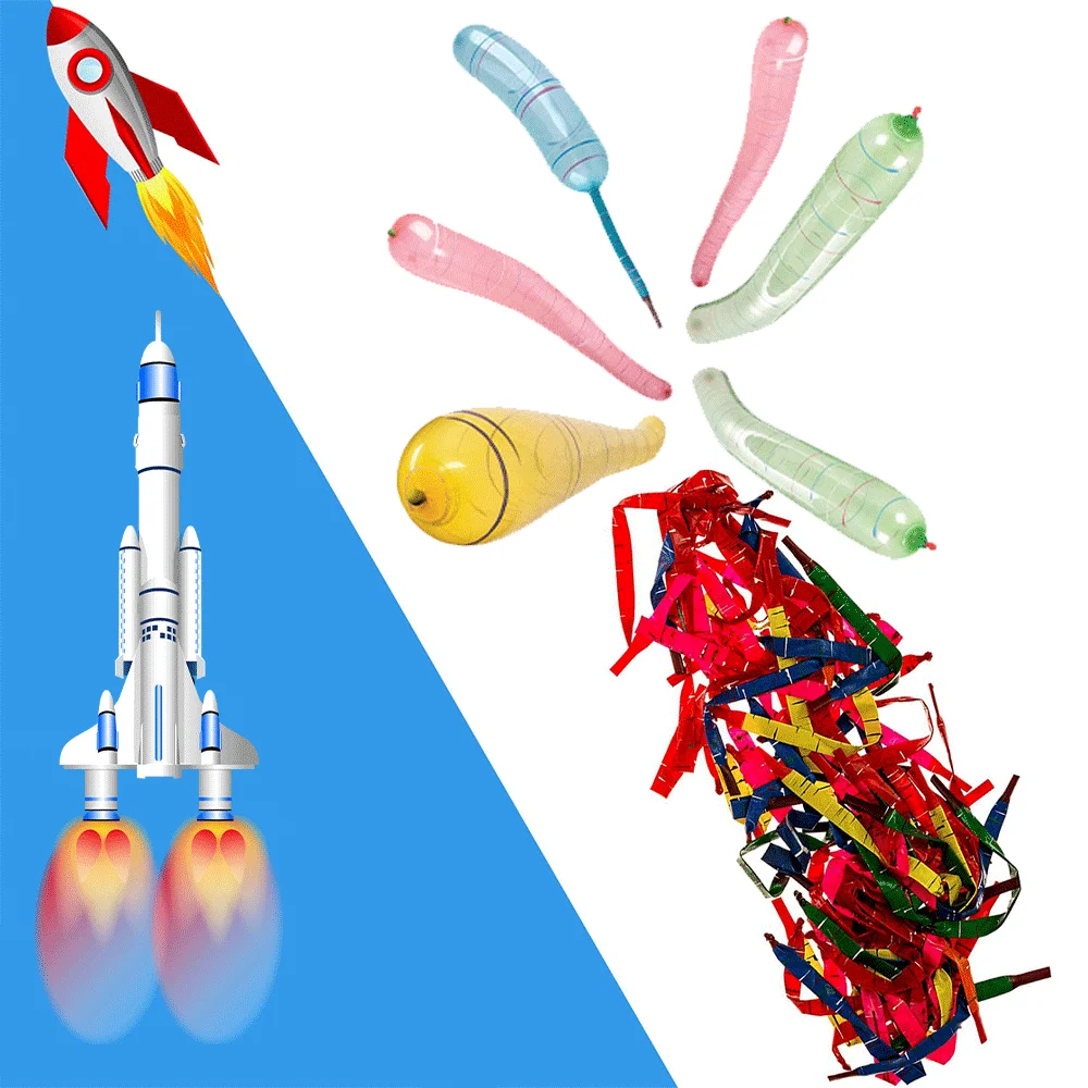 Raketen ballon helle Farbe schreiende Ballon rakete Riesen fliegende Pfeifen ballons gehen in den Himmel geeignete Kinder Party zubehör – Detail 7
