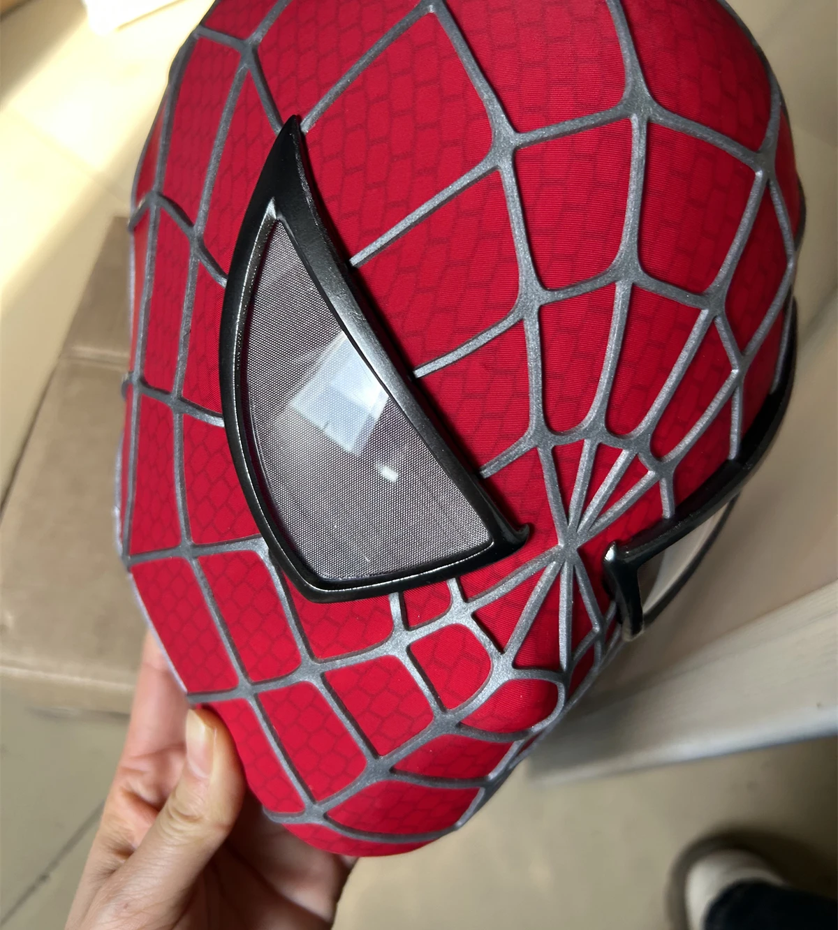 Marvel Spiderman Mask Cosplay Sam Raimi Spiderman Mask with Faceshell & 3D Rubber Webs, Wearable Movie Prop Replica Adults Gift