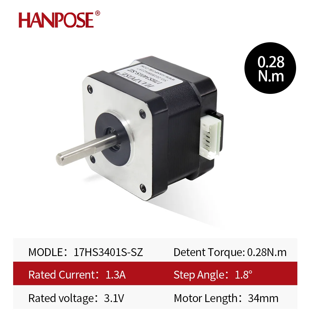 Stepper Motor 1pcs NEMA17 Double shaft motor 4-lead 42BYGH34 1.3A 28N.cm 17HS3401S-SZ two bearing motor for 3D Medical machinery accessories stepper motor