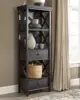Tyler Creek Farmhouse 75" Display Cabinet or Bookcase with Drawers, Almost Black 2