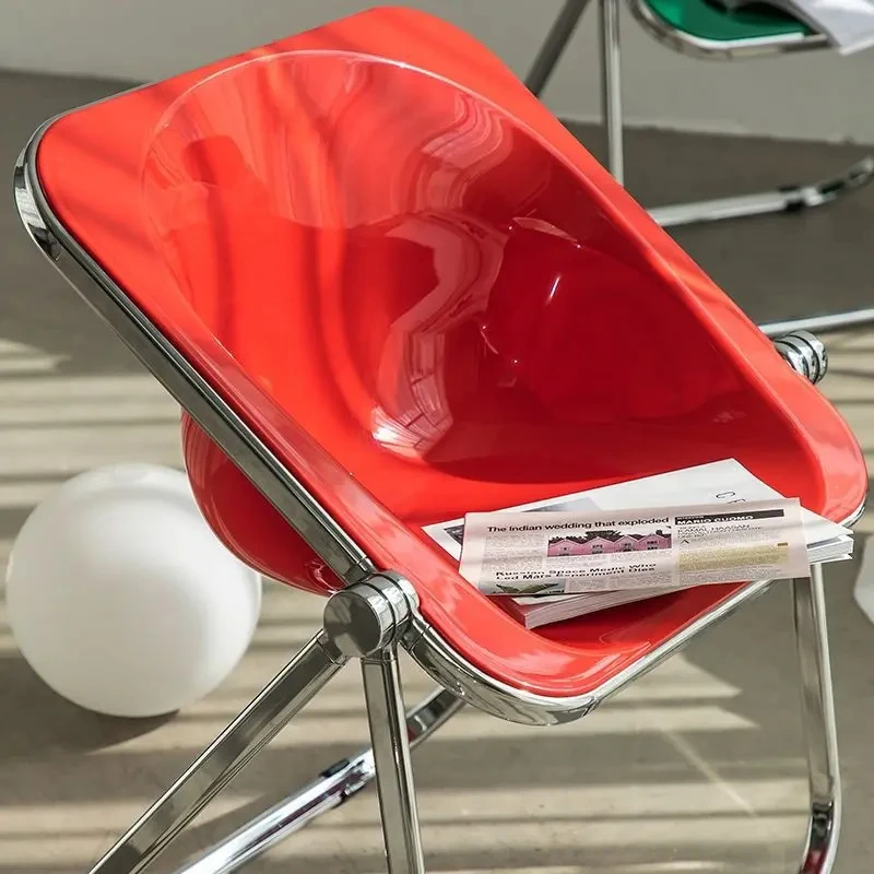 Korean minimalist creative style folding chair acrylic chair coffee shop restaurant living room leisure YX630TB