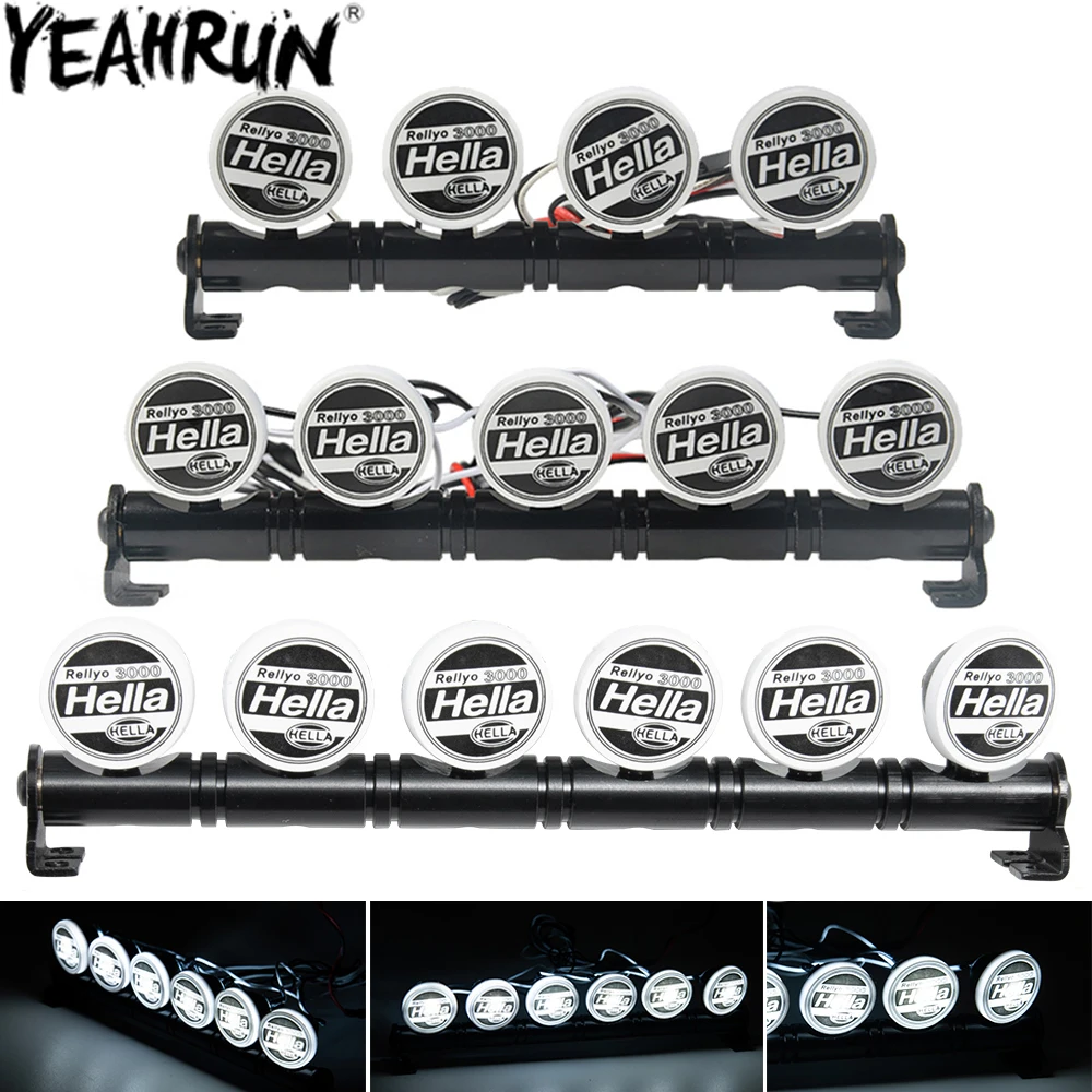 YEAHRUN RC Auto Dach Lampe LED Licht Streifen mit Halterung 4,8-6 V für 1/10 TRX4 TRX6 D90 Axial SCX10 90046 Wraith Teile