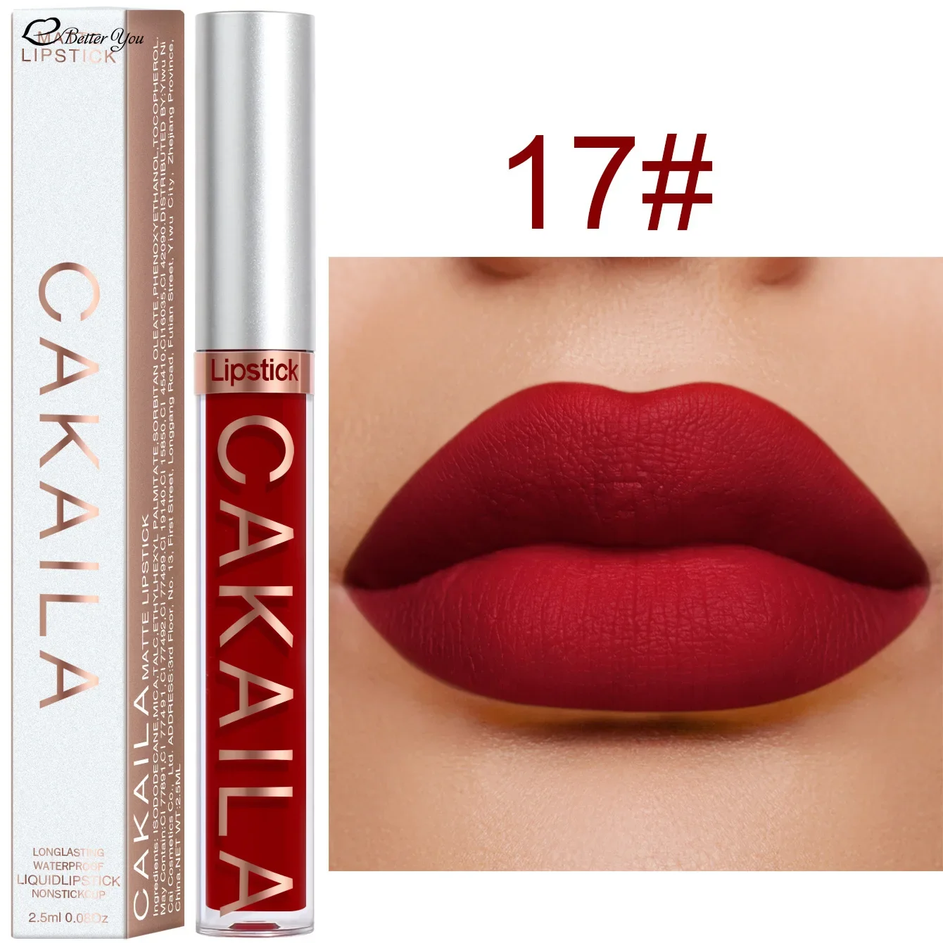 thumbnail image 1 of KACAILA 18 Colors Waterproof Liquid Lipsticks Lip Makeup Matte Velvet Lipstick Lip Gloss Cosmetic Nude Long Lasting Cosmestics, 1 of 5
