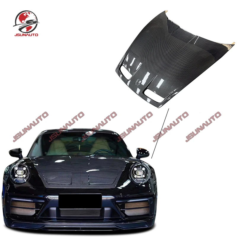 

Корпус из настоящего углеродного волокна для Porsche 911 992 2019-2022 GT3, стильная передняя крышка двигателя, капот для 992, модификация автомобиля