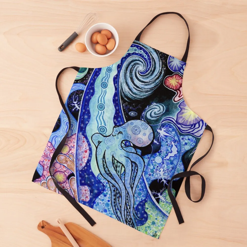 

Octopia - octopus in mystical outer space Apron Women kitchen apron