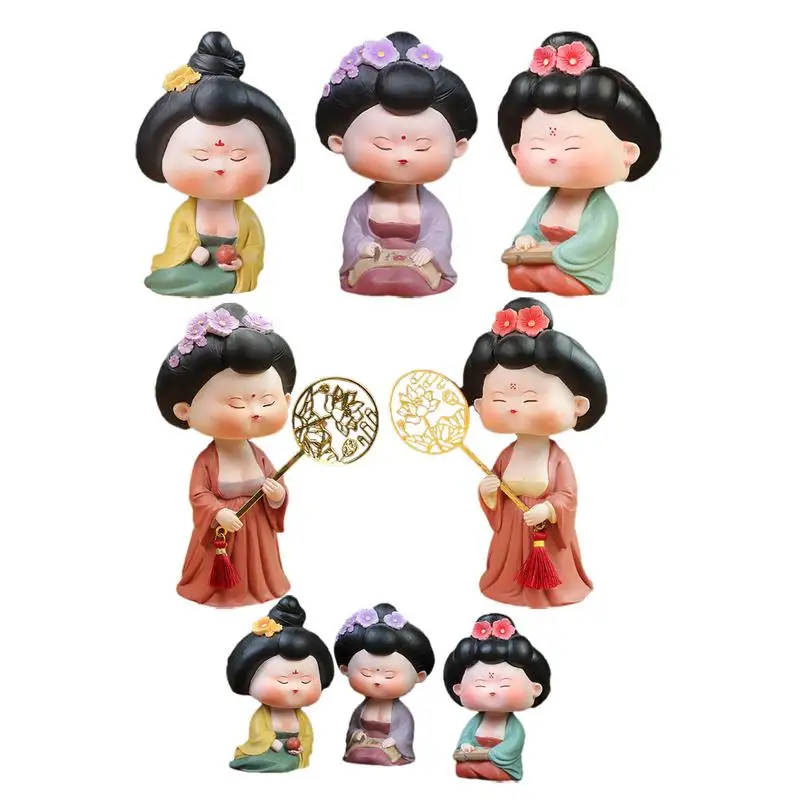 

Ancient Chinese Dolls Resin Oriental Decoration Collectible Chinese Doll Traditional Figurine Home Desktop table Decor Ornaments
