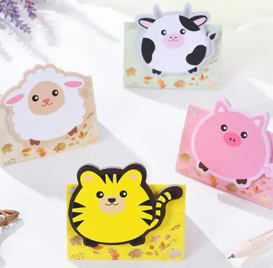 

40 pcs/lot Kawaii Tiger Cow Sheep Pig Cute N Times Sticky Notes Stationery sticker Notebook School Supplies Bookmark Label