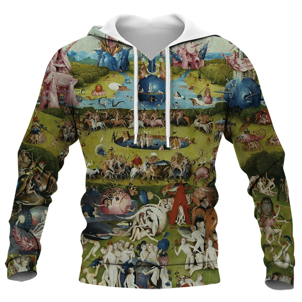 CLOOCL Men Hoodie 3D Graphics The Garden of Earthly Delights Printing Pullover Women Hooded Long Sleeves Unisex Casual Clothing
