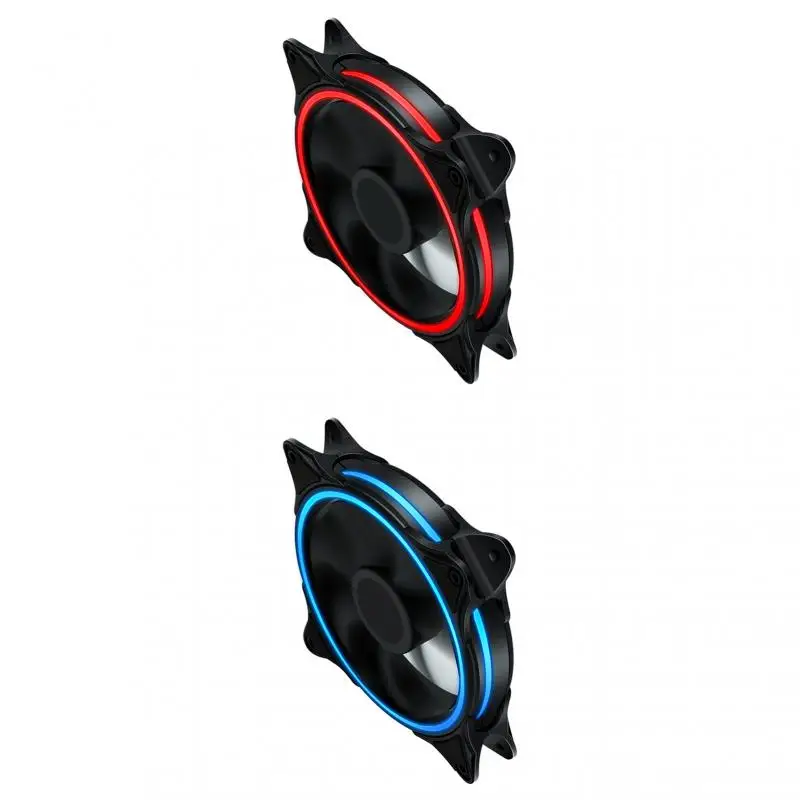 범용 무소음 LED 컴퓨터 팬 라디에이터 쿨러, 무소음 냉각 선풍기, 12cm PC 케이스 선풍기