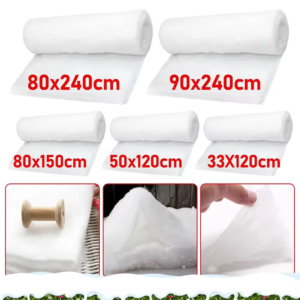 5-8mm Fake Snow Cotton Carpet Christmas Winter Artificial Snow Blankets Xmas Tree Ornament White for Festival DIY Decor