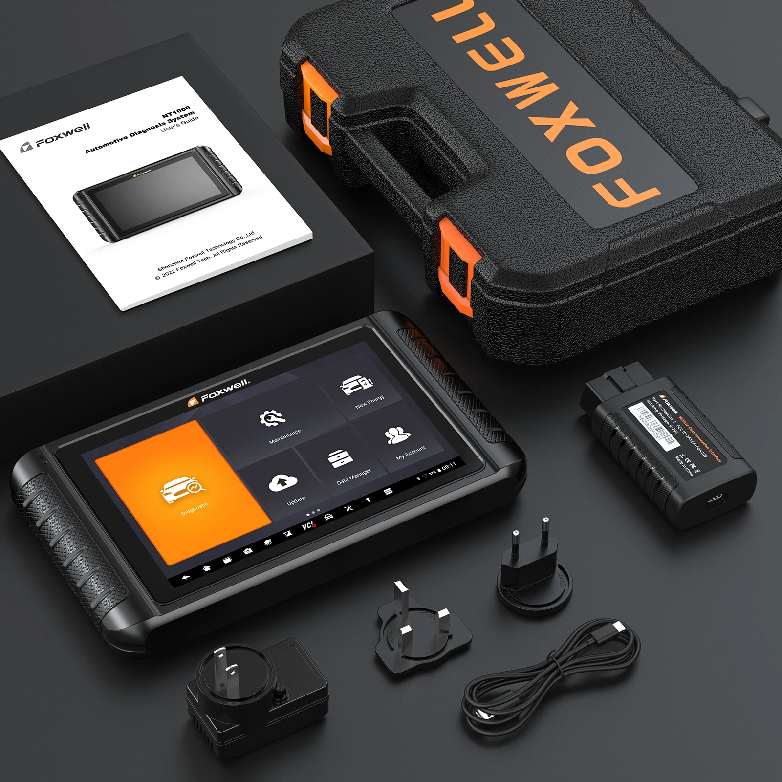 أداة تشخيص السيارات FOXWELL NT1009 أداة مسح ثنائية الاتجاه لجميع النظام وحدة التحكم الإلكترونية ترميز CANFD DOIP 36 + إعادة تعيين ماسح ضوئي Obd2 للسيارة
