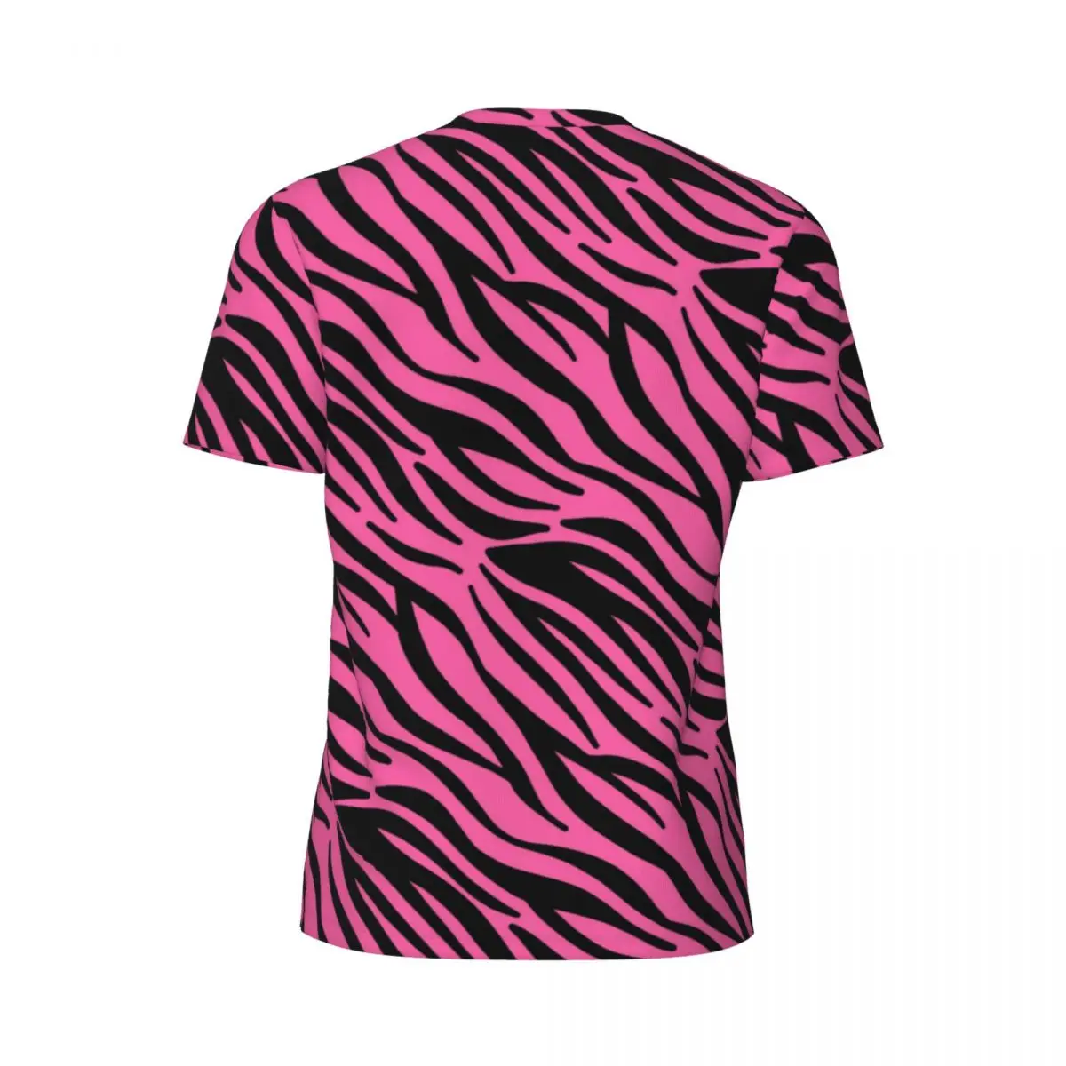 Pink Zebra Print Sports T Shirt Black Stripes Hippie T-Shirts Man