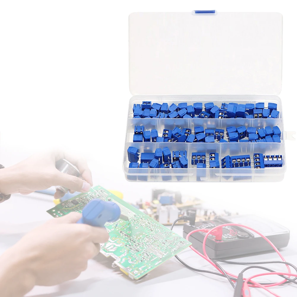 KF301-2P KF301-3P KF301-4P 접합 가능 PCB 터미널 블록 커넥터, 브레드보드 PCB 보드용, 2 핀, 3 핀, 4 핀, 5mm 피치, 100 개