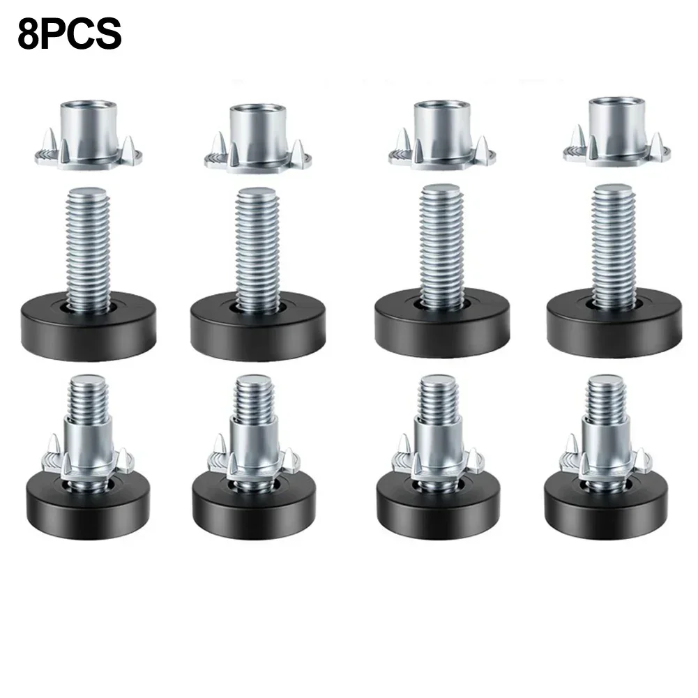 8PCS Adjustable Furniture Leveling Feet Base Home Office Furniture Glide Leveler For Sofa Table Chair Cabinet Heavier Desk