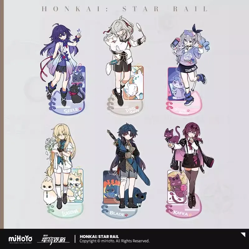 Горячая Распродажа miHoYo официальный Honkai Star Rail Dot Cat серия акриловый LiPai JingYuan LuoCha лезвие Кафка Серебряный волк Seele Косплей