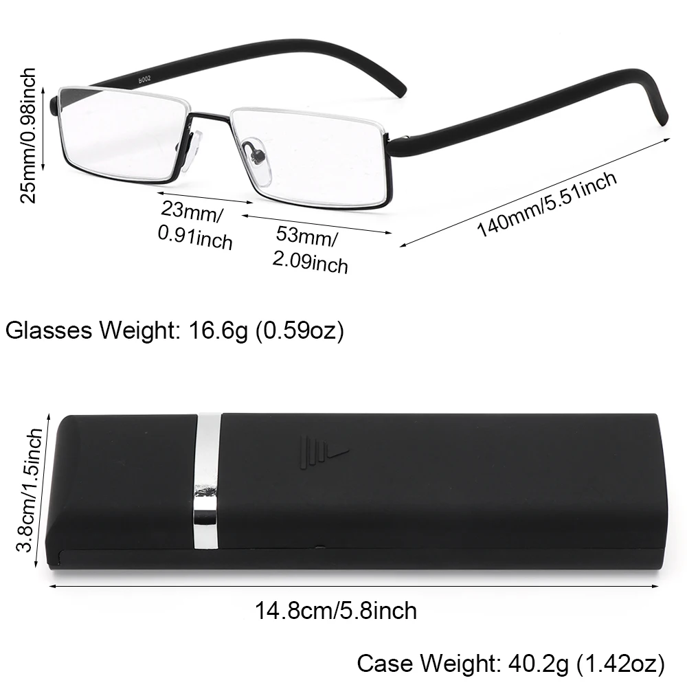 Ienjoy tr90 Lesebrille Anti-Blaulicht Lesebrille Männer Halb rahmen verschreibung pflicht ige Brille männliche Brille mit Etui 2019-2020 – Detail 2