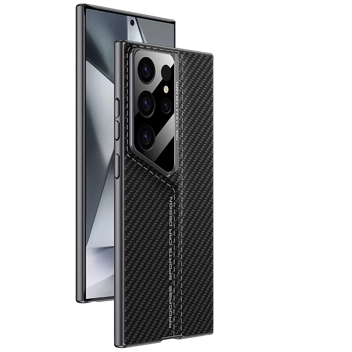 For Samsung Galaxy s23 S24 Ultra Leather Case Blade with Metal Lens Protection Fashion Shatter-resistant Business high-end Shell