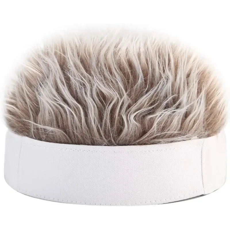 כובעי פאה לגברים מסרוגים עם שיער מתולתל, כובע היפ הופ חדשני עם חזית מתכווננת, כובע אופניים אוניברסלי עם שיער מזויף