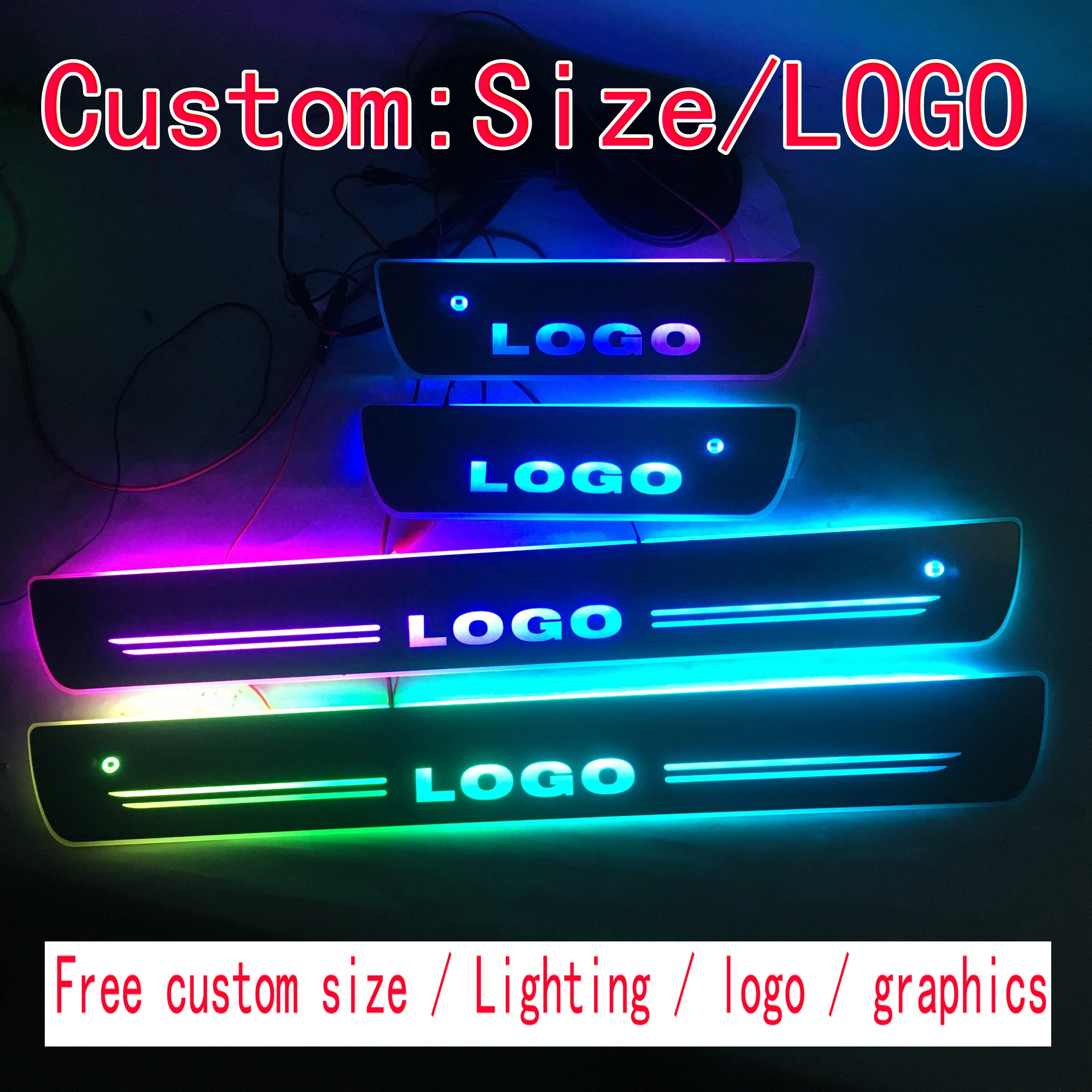 

4pcs/set Dynamic Lighting Vehicle Threshold/led streamer door sills/Waterproof LED welcome pedal sill strip for Toyota RUMION