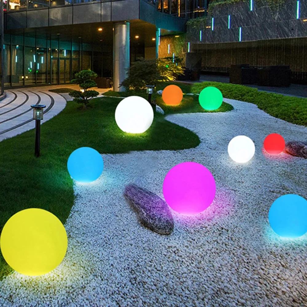 LED Night Light Ball LED Glowing Ball Light w/Remote 16 RGB Color Changing Globe Mood Lamp Cordless LED Ball Bedside Lamp