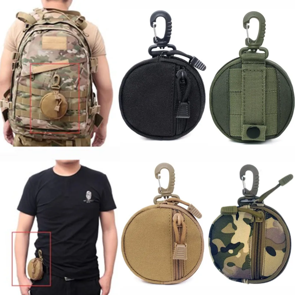 

Men's Backpack Hanging Bag Tactical EDC Pouch Wallets Coin Purses Keychain Pocket Outdoor Sports Key Money Earphone Storage Bags