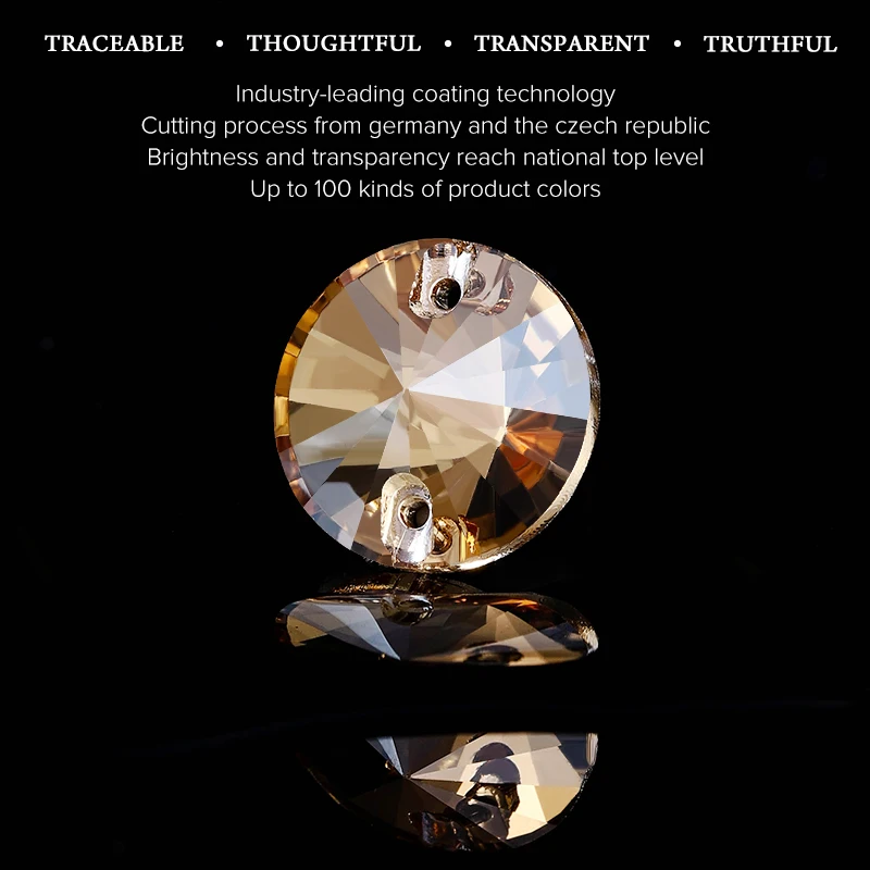 QIAO 골드 섀도우 크리스탈 글라스 GSHA AB 최고급 바느질용 스톤 플랫백 바느질형 라인스톤 의류, 가방 도매