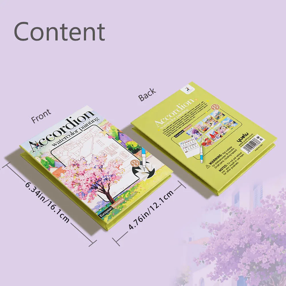 Exquisite Folding Watercolor and Graffiti Art Coloring Book Set