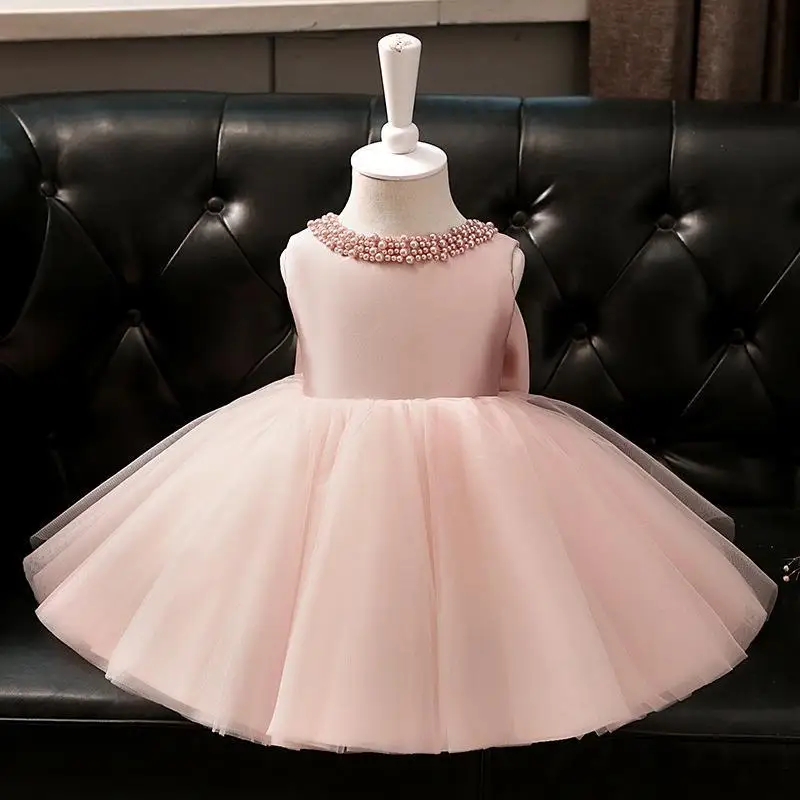 

2023 New Children's Evening Gown Bow Design Spanish Vintage Girls Birthday Baptism Party Christmas Red Dresses For Eid