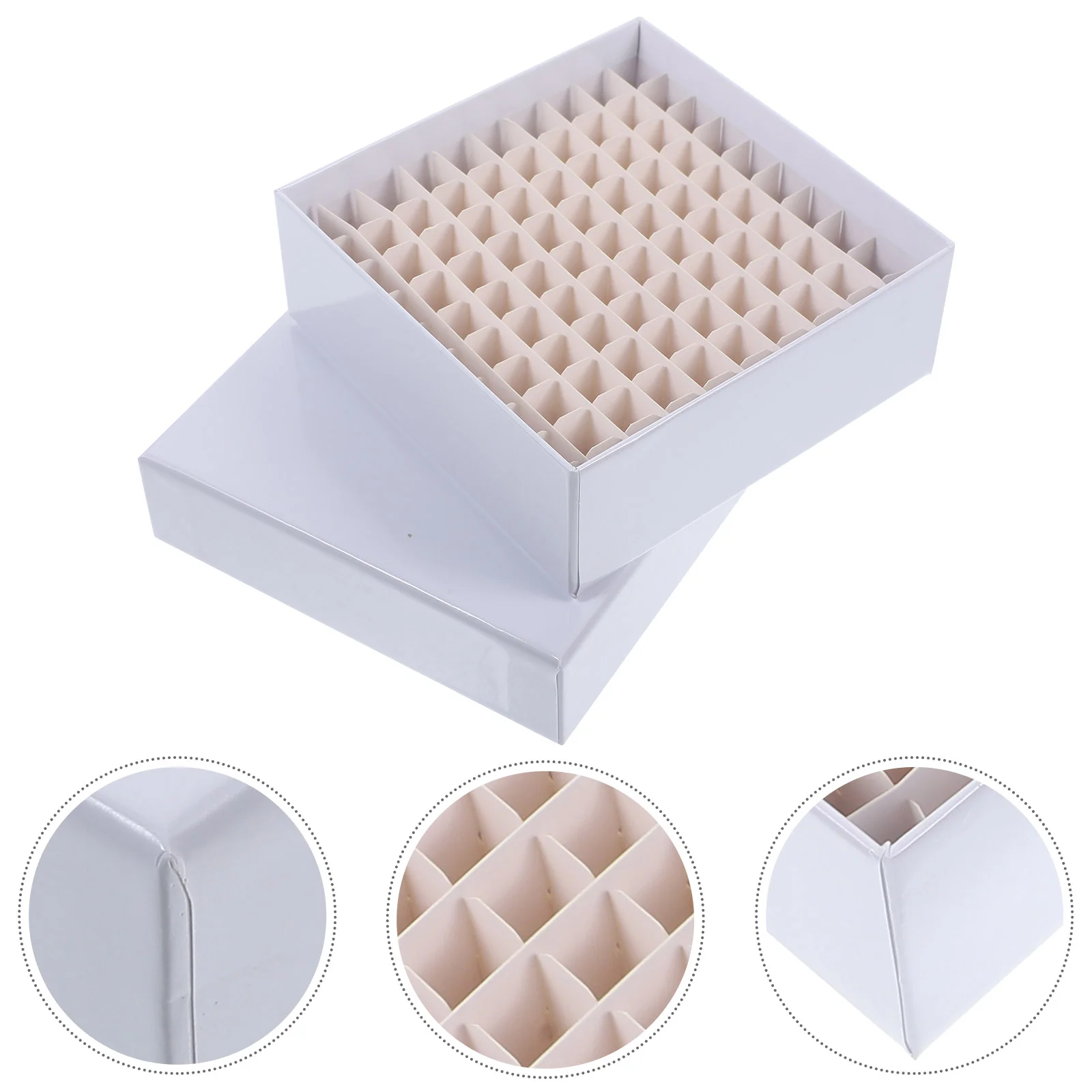 

Tube Box Microcentrifuge Storage Holder for Freezer Lamination Container Cryogenic White Laboratory
