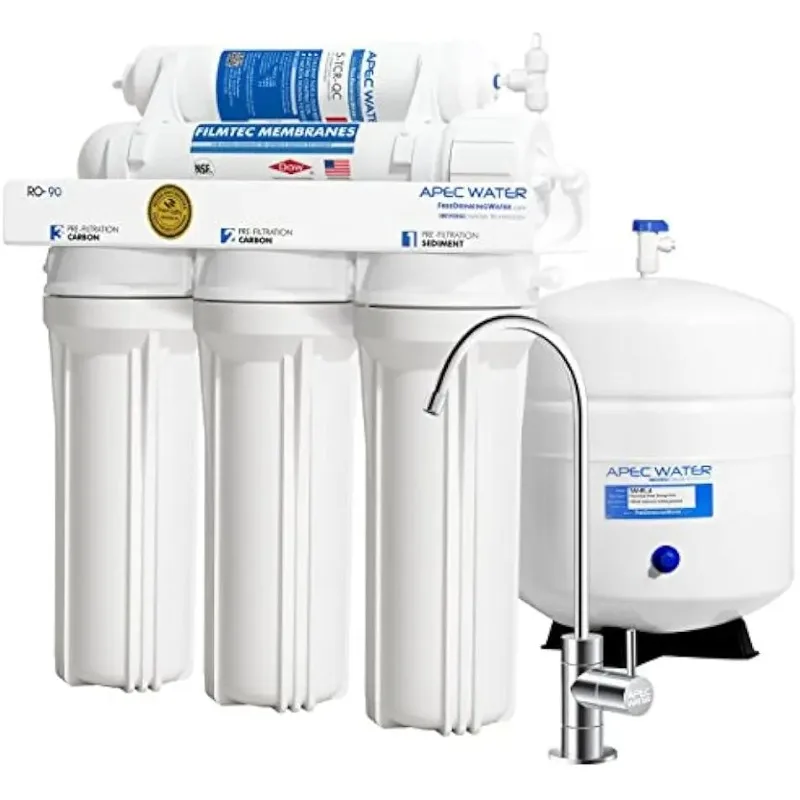

APEC Water Systems RO-90 Ultimate Series Top Tier Certified High Output 90 GPD Ultra Safe Reverse Osmosis Drinking Water