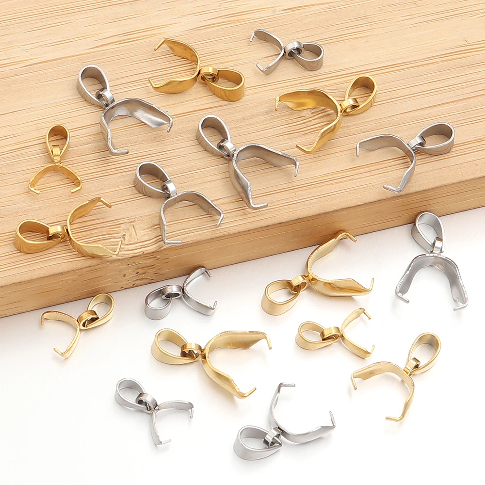 10/20 Stück Edelstahl Charm Anhänger Clip Verschlüsse Pinch Bail Clip für Halskette Anhänger Stecker DIY Schmuckherstellung Zubehör – Detail 7