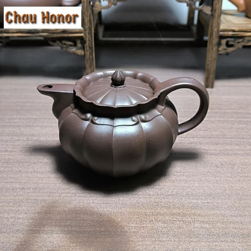 150ml Elegant Yixing Purple Clay Teapots Handmade Monk Hat Pot Raw Ore Purple Mud Kettle Chinese Zisha Tea Set Collection Gifts