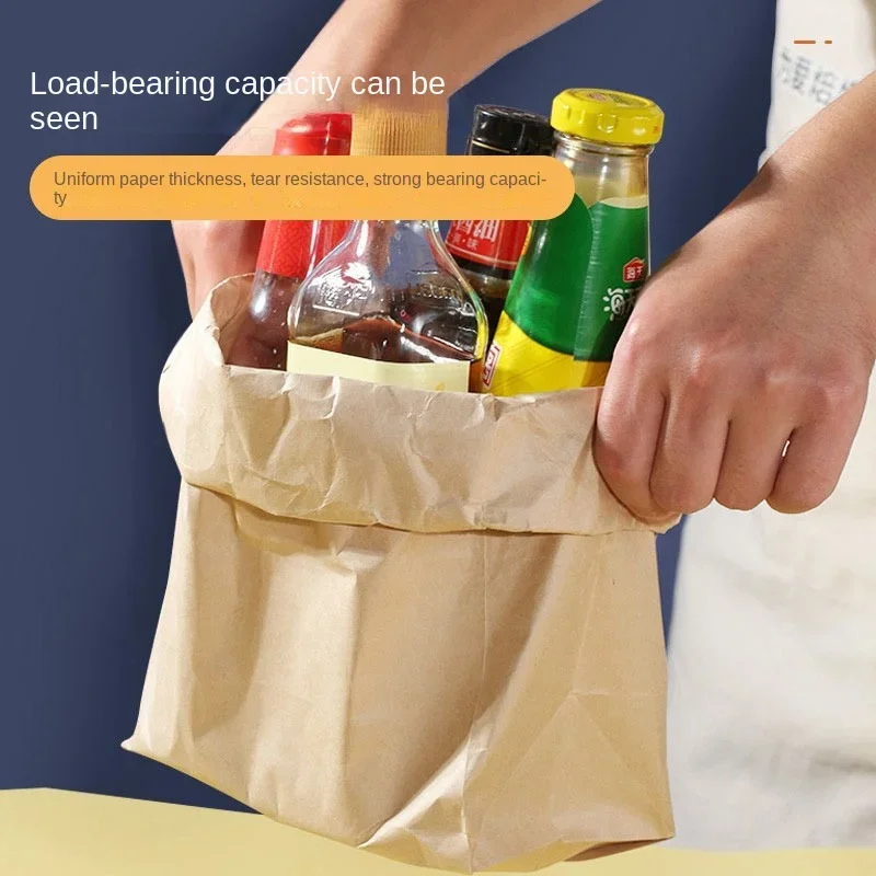 Bags to Pack Products Pouch Christmas Shopping Wedding Bucket Bread Paper Kraft Festive Grocery Event Party Supplies Brown Bag