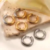 Korean Earring 4mm Hiphop Rock Geometric Round Stainless Steel Hoop Earrings Women Vintage Punk  Earclip Ear Loop Party Jewelry 1