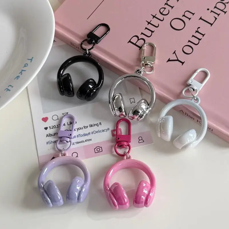1PC Cute Creative 3D Earphones Pendant Keychain Mobile Phone Chain - Main Image