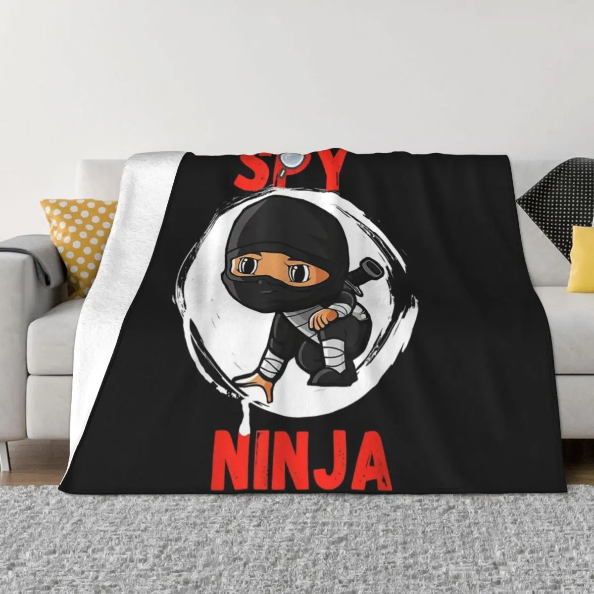 Cool Spy Gaming Ninjas Gamer Boy Girl Kids Spy Ninja Throw Coperta Flanella Coperte Ands Coperte Per Divani Coperte