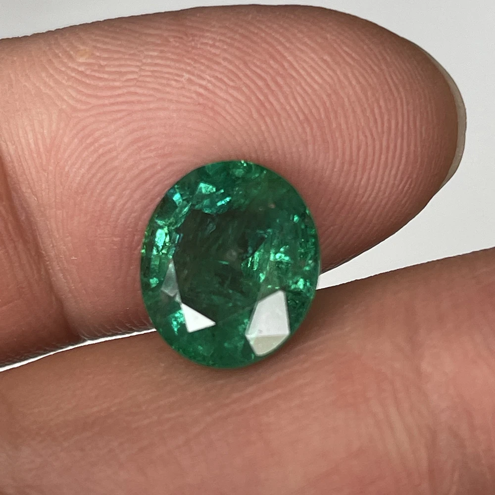 Emerald Gemstones Jewelry Natural Gemstones 5.15ct Very Green Oval Ring Pendant Earring Emerald Bead Kkit For Jewerly Making
