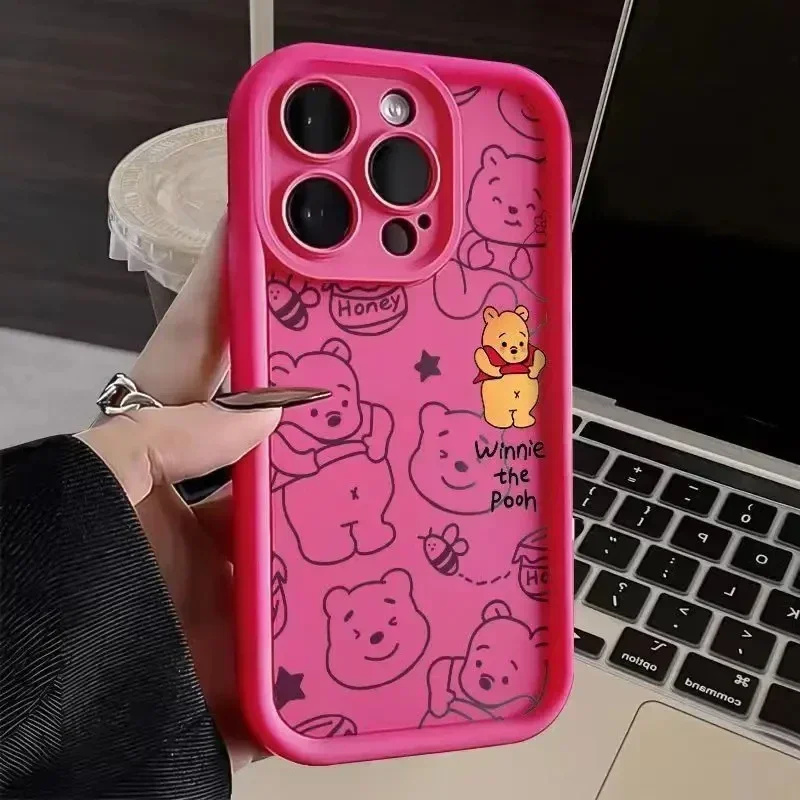 thumbnail image 1 of Disney Winnie Pooh Luxtury Phone Case For iPhone 15 14 Pro Max 13 12 11 Pro XS Max X XR 7 8 15 Plus SE 2020 Soft Silicone Cover, 1 of 5