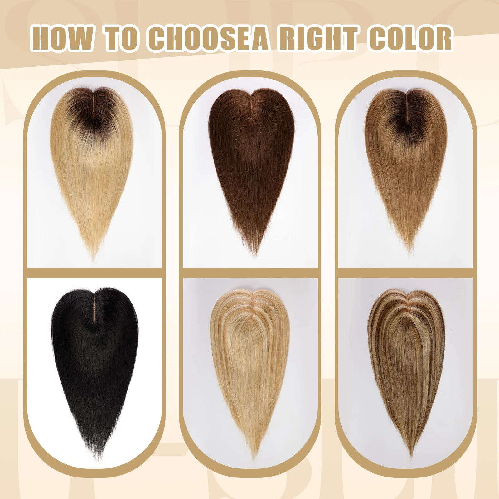 Remy Human Hair Toppers 12 Inches Straight For Women