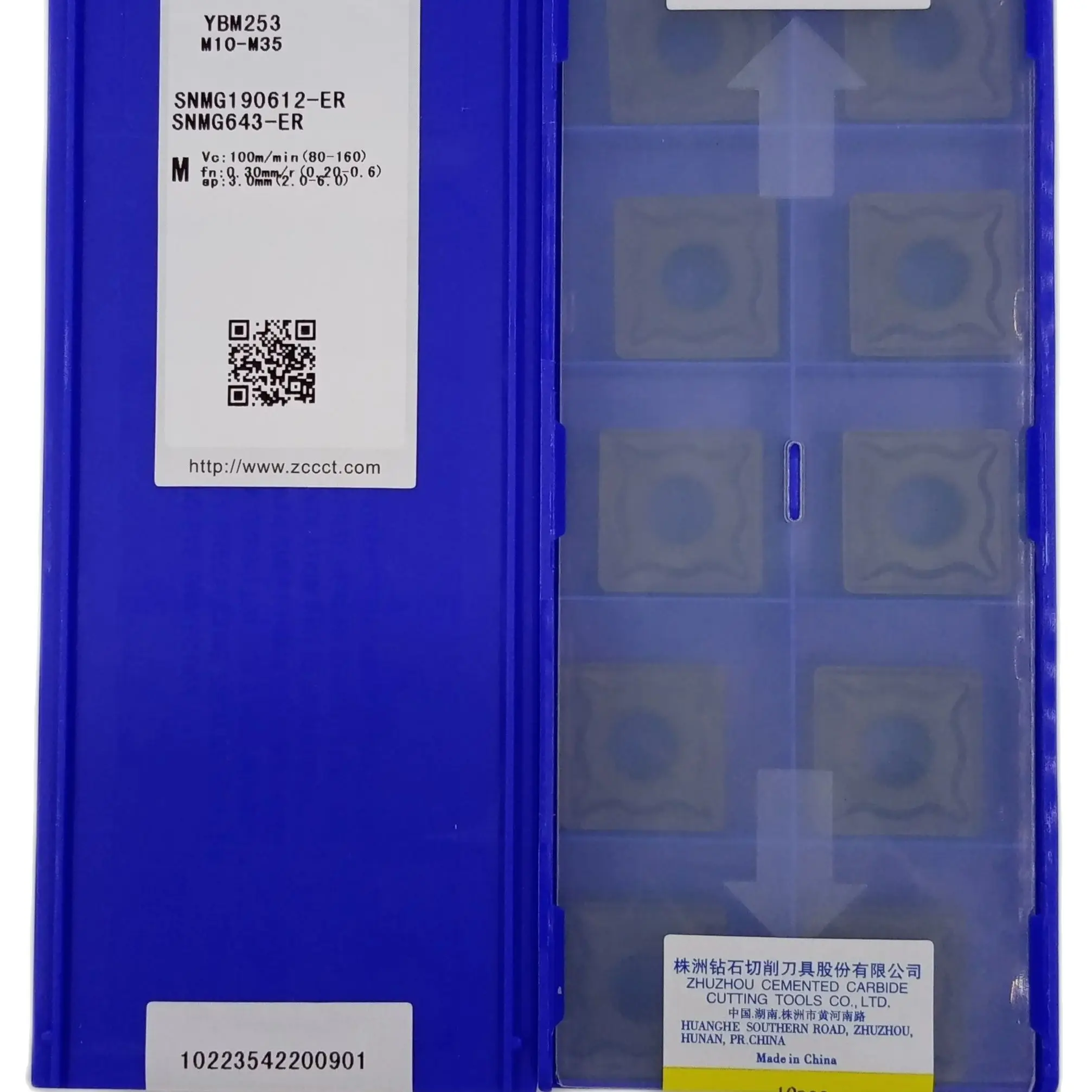 

ZCC SNMG190612-ER твердосплавные пластины, токарные инструменты, лезвие для резки нержавеющей стали, 10 шт./коробка, SNMG 643-ER